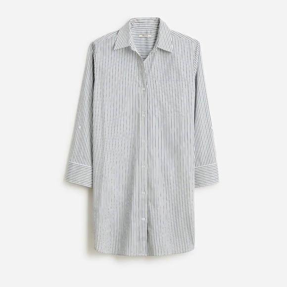 Madewell Y-Neck Relaxed Shirtdress in True Midnight NS220 - Picture 2 of 10